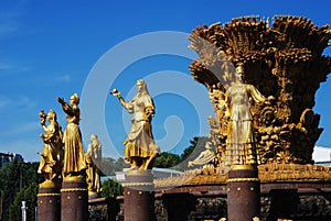 Fountain friendship of people VDNKH in Moscow, Russia