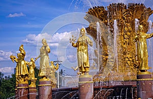 Fountain Friendship of Peoples at the Exhibition of Achievements of the National Economy in Moscow