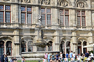 Fountain in front of the Opera House in Vienna