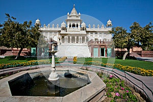 Fountain in front of the royal mausoleum in India