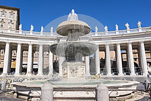 Fountain in Front of St. Peter`s Basilica