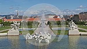 Fountain in the garden of Belvedere palace in, Vienna