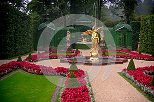 Fountain in a garden photo