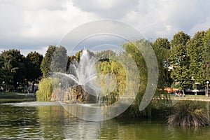 The fountain in the garden of Fortezza da Basso. Florence. Italy.