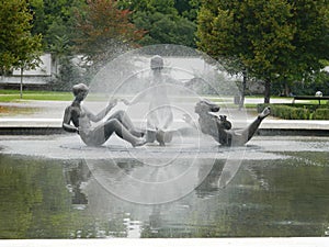 Fountain, garden of Grassalkovich palace, Bratislava, Slovakia
