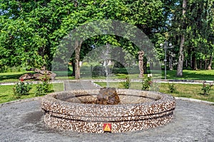 Fountain in the garden near Manor of the Nadarzhynsky-Holitsyns in Trostyanets