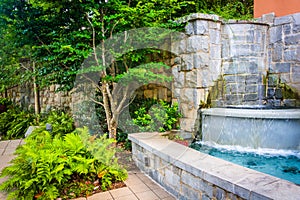 Fountain and garden at Piedmont Park in Atlanta, Georgia.