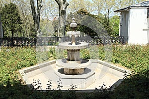 Fountain in garden in Topkapi Palace in Istanbul