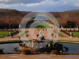 Fountain in the Garden of Versailles Palace