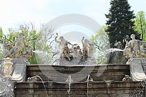 Fountain in gardens in Cesky Krumlov