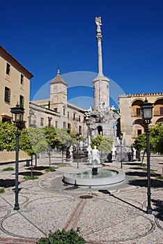 Fountain in gardens, Cordoba, Spain.