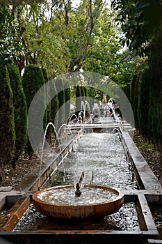 Fountain in the gardens of Hort del Rei photo