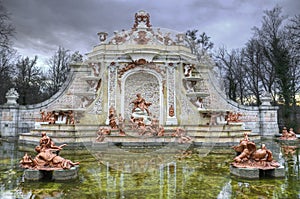 Fountain at gardens of La Granja de san Ildefonso. photo