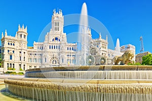 Fountain of the Goddess Cibeles and Cibeles Center or Palace of