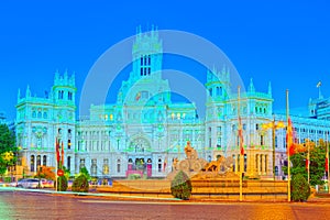 Fountain of the Goddess Cibeles and Cibeles Center or Palace of