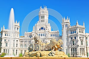 Fountain of the Goddess Cibeles and Cibeles Center or Palace of photo