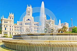 Fountain of the Goddess Cibeles and Cibeles Center or Palace of photo