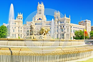 Fountain of the Goddess Cibeles and Cibeles Center or Palace of photo