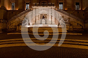 The Fountain of Goddess Roma by night