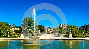 Fountain at the Grand Bassin Rond at Tuileries Garden in Paris