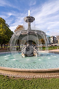 Fountain and grass in Schlossplatz