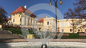 Fountain at historical Austerlitz castle, Czech Republic