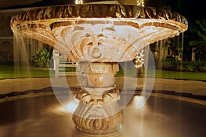 Fountain illuminated at night