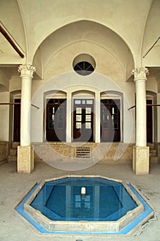 Fountain inside mansion