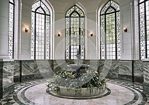 Fountain inside a palace .Casa Lomas