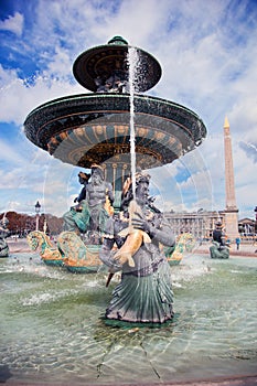 Fountain in Jardin des Tuileries Paris, France.