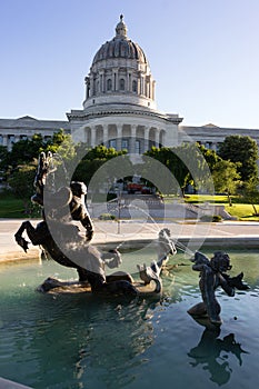 Fountain Jefferson City Capital City Building Downtown Skyline