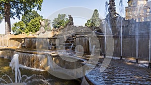 Fountain with jets at Seehof castle near Bamberg