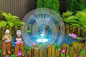 Fountain with Light in mini garden