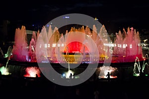 Fountain lights in Barcelona