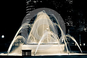 Fountain with Lights in Dallas Fort Worth Motion Blur