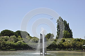 Fountain from Linha`D`Aqua in the Jardim Amalia Rodrigues Park from Lisbon city