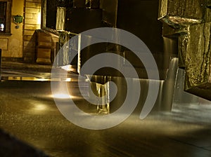 A fountain longexposure at night in fulda germany