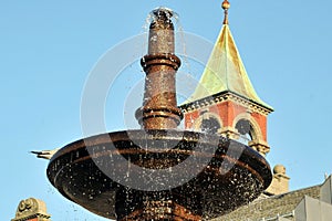 Fountain on the main square in Kristiansand, Norway
