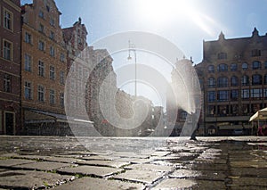 Fountain in the main square of Wroclaw photo