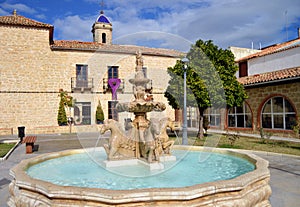 Fountain in the Market Square in Castellar, Jaen province, Spain photo