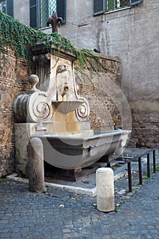 Fountain Mask in Rome, Italy