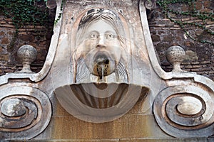 Fountain Mask in Rome, Italy