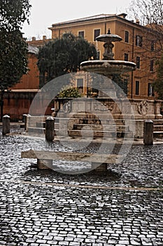The fountain of Mastai square in Rome