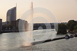 Fountain on Meuse River in Liege