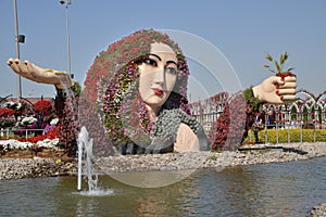 A Fountain at Miracle Garden,Dubai