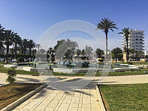 Fountain in Monastir in Tunisia Africa