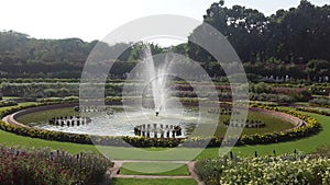 A fountain in Mughal Garden New Delhi India.