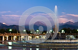 Fountain in National Park of Almaty