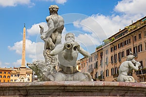 Fountain on the Navona square, Rome, Italy