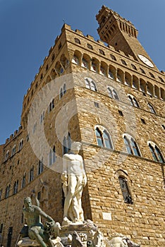 Fountain of neptue,Piazza della Signoria in Florence, Italy. Classic